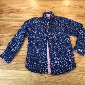 Isaac Mizrahi long sleeved polka dot shirt